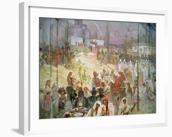 The Coronation of Tsar Stepan Dusan (1308-55) from the 'Slav Epic', 1926-Alphonse Mucha-Framed Giclee Print