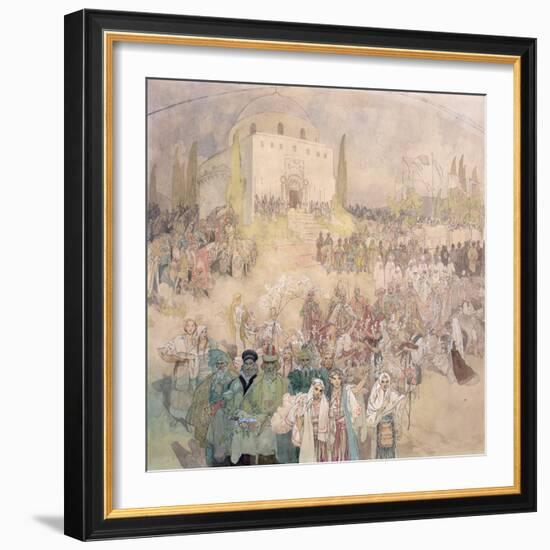 The Coronation of Tsar Stepan Dusan, 1926-Alphonse Mucha-Framed Giclee Print