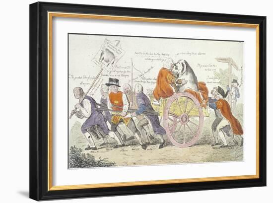 The Corporation Hog's Journey to Smithfield in Stile or Aldermen Turned Pig Show Men, 1790-Isaac Cruikshank-Framed Giclee Print