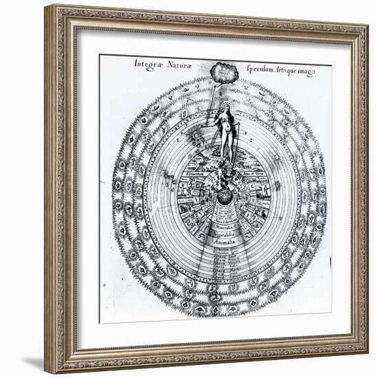 The Correspondence Between the Human and the Universe, from Robert Fludd's 'Utriusque Cosmi…-null-Framed Giclee Print