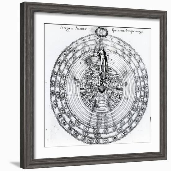 The Correspondence Between the Human and the Universe, from Robert Fludd's 'Utriusque Cosmi…-null-Framed Giclee Print