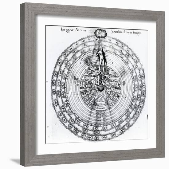 The Correspondence Between the Human and the Universe, from Robert Fludd's 'Utriusque Cosmi…-null-Framed Giclee Print
