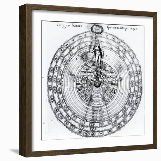 The Correspondence Between the Human and the Universe, from Robert Fludd's 'Utriusque Cosmi…-null-Framed Giclee Print