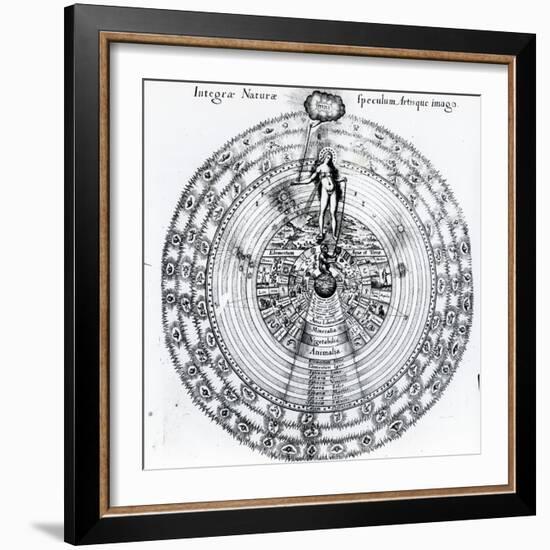 The Correspondence Between the Human and the Universe, from Robert Fludd's 'Utriusque Cosmi…-null-Framed Giclee Print