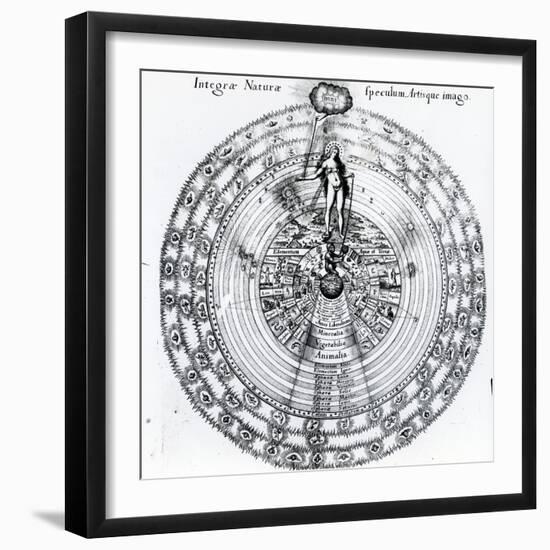 The Correspondence Between the Human and the Universe, from Robert Fludd's 'Utriusque Cosmi…-null-Framed Giclee Print