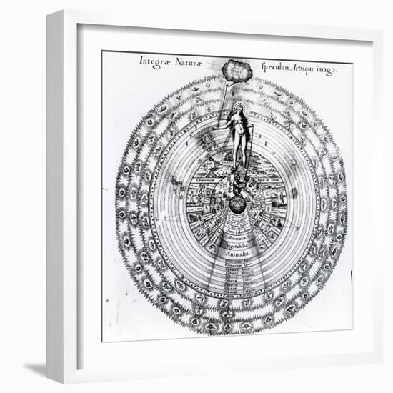 The Correspondence Between the Human and the Universe, from Robert Fludd's 'Utriusque Cosmi…-null-Framed Giclee Print