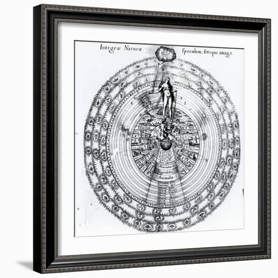 The Correspondence Between the Human and the Universe, from Robert Fludd's 'Utriusque Cosmi…-null-Framed Giclee Print