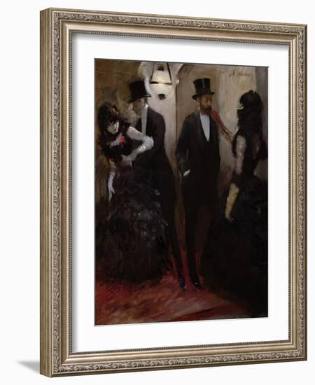 The Corridors at the Opera, 1885-Jean Louis Forain-Framed Giclee Print