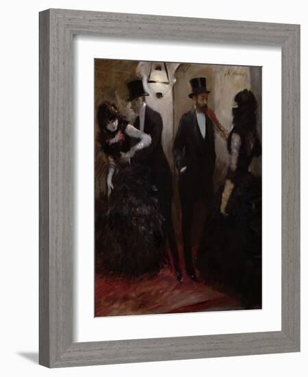 The Corridors at the Opera, 1885-Jean Louis Forain-Framed Giclee Print