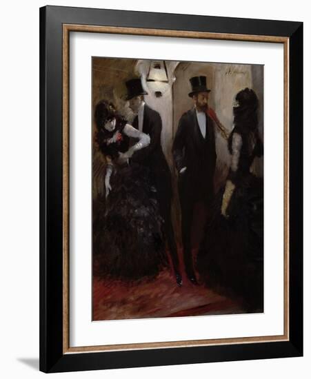 The Corridors at the Opera, 1885-Jean Louis Forain-Framed Giclee Print