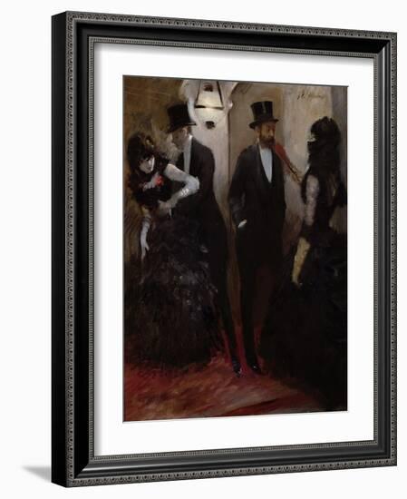 The Corridors at the Opera, 1885-Jean Louis Forain-Framed Giclee Print