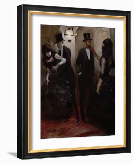 The Corridors at the Opera, 1885-Jean Louis Forain-Framed Giclee Print