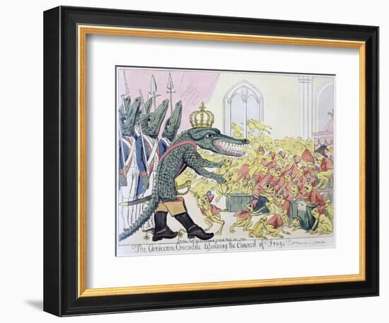 The Corsican Crocodile Dissolving the Council of Frogs, 9th November 1799-null-Framed Giclee Print