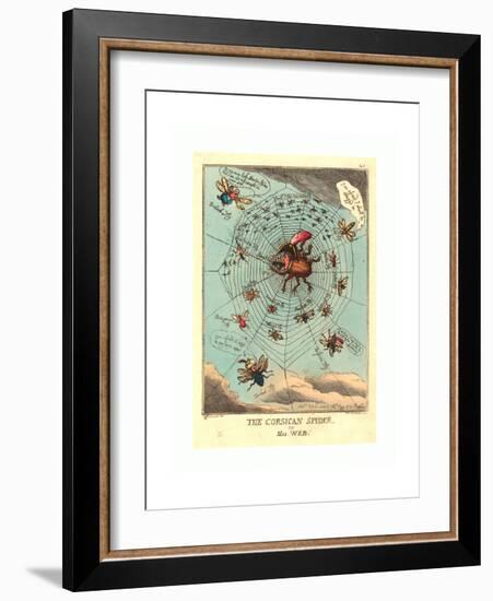 The Corsican Spider in His Web, Published 1808, Hand-Colored Etching, Rosenwald Collection-Thomas Rowlandson-Framed Giclee Print