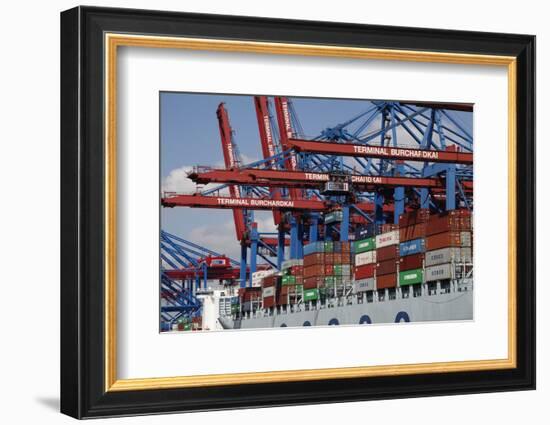 The Cosco Beijing in Hamburg, Germany-Dennis Brack-Framed Photographic Print