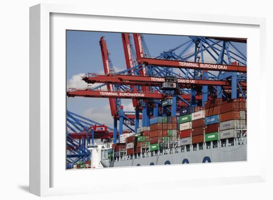 The Cosco Beijing in Hamburg, Germany-Dennis Brack-Framed Photographic Print