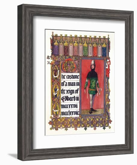 'The Costume of a man in the reign of Edward III', c1353-Unknown-Framed Giclee Print