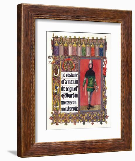 'The Costume of a man in the reign of Edward III', c1353-Unknown-Framed Giclee Print