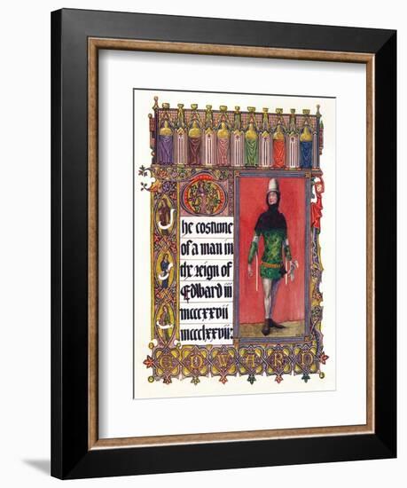 'The Costume of a man in the reign of Edward III', c1353-Unknown-Framed Giclee Print