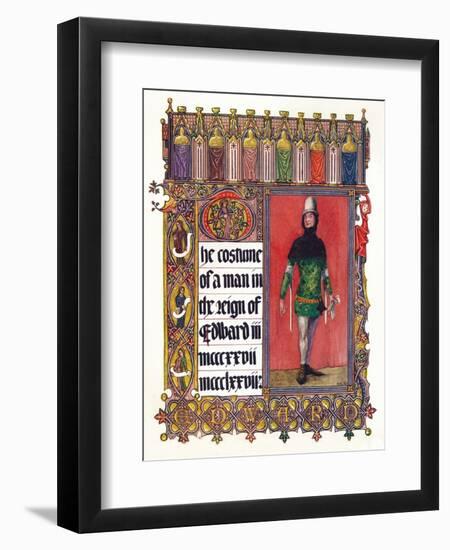 'The Costume of a man in the reign of Edward III', c1353-Unknown-Framed Giclee Print