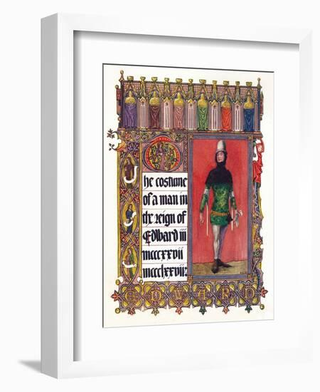 'The Costume of a man in the reign of Edward III', c1353-Unknown-Framed Giclee Print