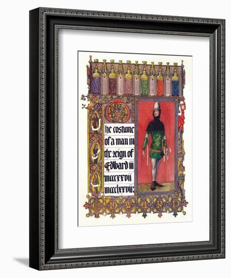 'The Costume of a man in the reign of Edward III', c1353-Unknown-Framed Giclee Print