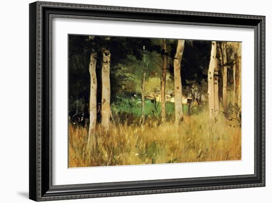 The Cottage Amongs the Birch Trees-Berthe Morisot-Framed Art Print