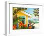 The Cottage at Crystal Cove - Laguna Beach California - Tropical Paradise-Robin Wethe Altman-Framed Art Print