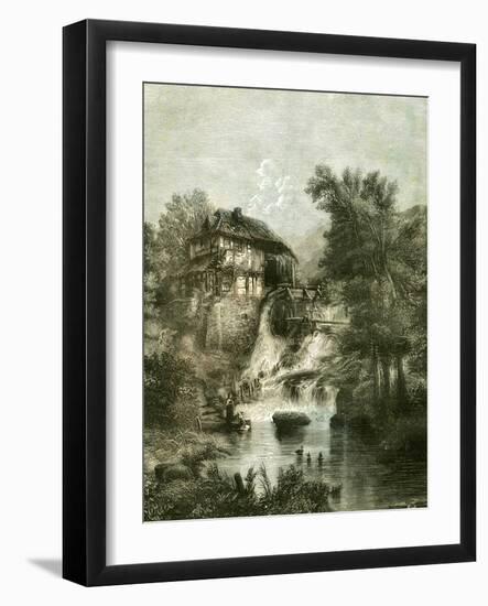 The Cottage by the Mill U.K. 19th Century-null-Framed Giclee Print