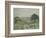 The Cottage Garden, Fishpond, 1915 (Oil on Canvas)-Lucien Pissarro-Framed Giclee Print