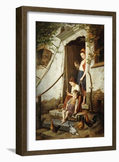 The Cottage Steps, 1861-Theodore Gerard-Framed Giclee Print