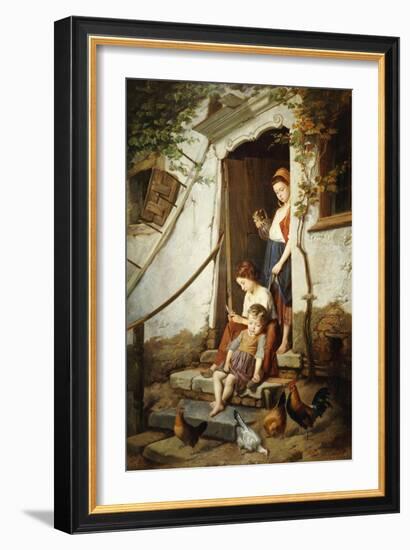 The Cottage Steps, 1861-Theodore Gerard-Framed Giclee Print