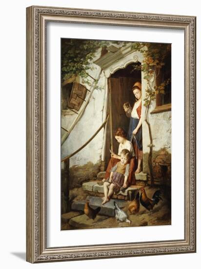 The Cottage Steps, 1861-Theodore Gerard-Framed Giclee Print