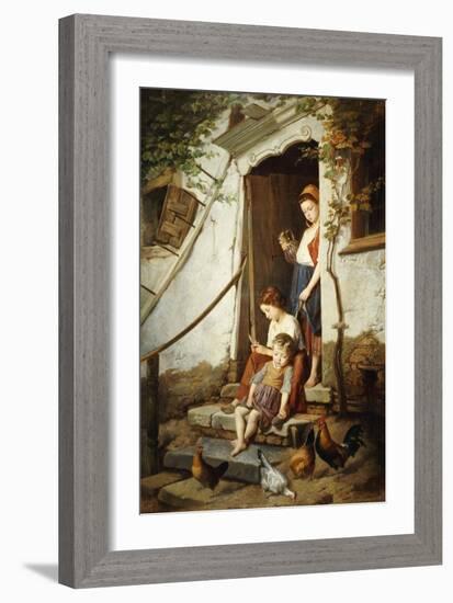 The Cottage Steps, 1861-Theodore Gerard-Framed Giclee Print