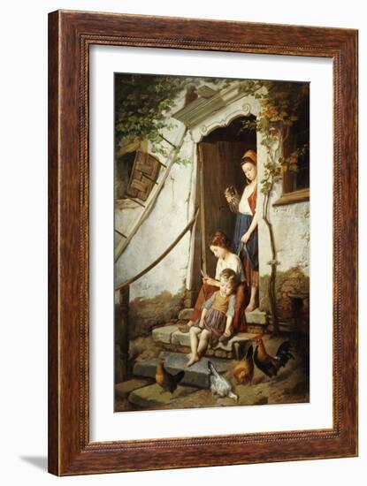 The Cottage Steps, 1861-Theodore Gerard-Framed Giclee Print