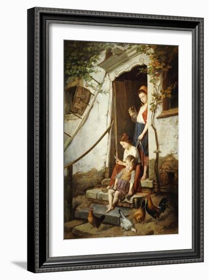 The Cottage Steps, 1861-Theodore Gerard-Framed Giclee Print