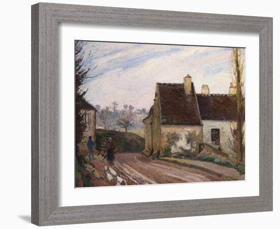 The Cottages Near D'Osny, Les Masures Pres D'Osny, 1872-Camille Pissarro-Framed Giclee Print