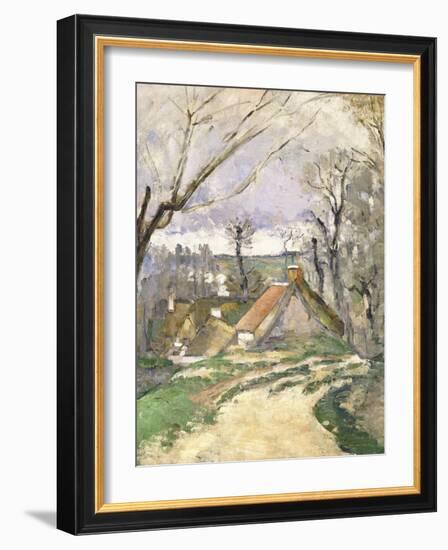 The Cottages of Auvers, 1872-73-Paul Cézanne-Framed Giclee Print