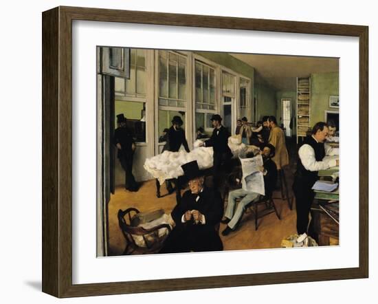 The Cotton Exchange, New Orleans, 1873-Edgar Degas-Framed Giclee Print