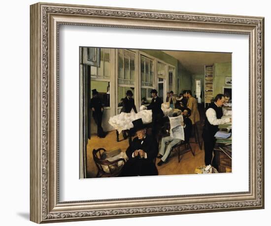 The Cotton Exchange, New Orleans, 1873-Edgar Degas-Framed Giclee Print