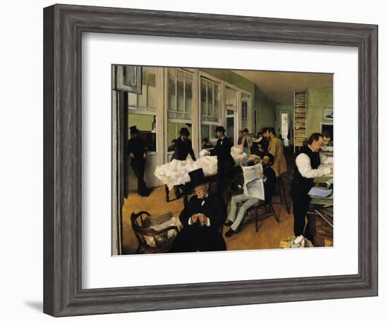 The Cotton Exchange, New Orleans, 1873-Edgar Degas-Framed Giclee Print