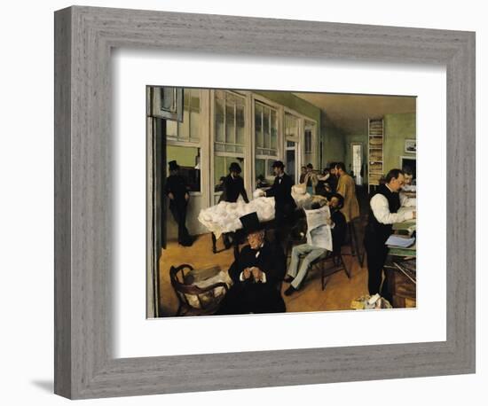 The Cotton Exchange, New Orleans, 1873-Edgar Degas-Framed Giclee Print