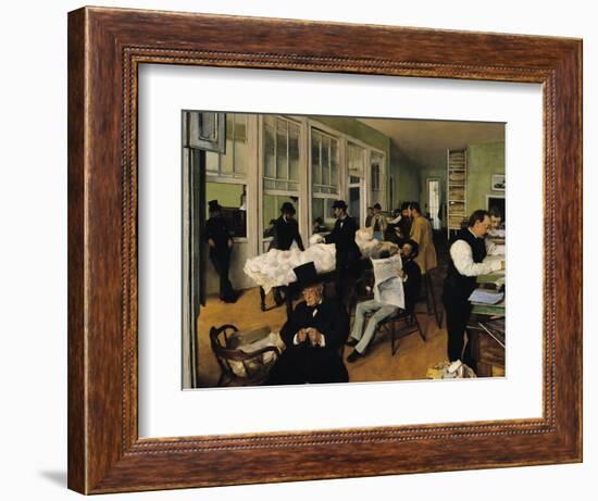 The Cotton Exchange, New Orleans, 1873-Edgar Degas-Framed Giclee Print