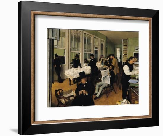 The Cotton Exchange, New Orleans, 1873-Edgar Degas-Framed Giclee Print