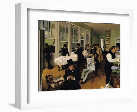 The Cotton Exchange, New Orleans, 1873-Edgar Degas-Framed Giclee Print