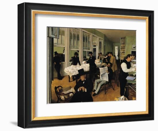 The Cotton Exchange, New Orleans, 1873-Edgar Degas-Framed Giclee Print