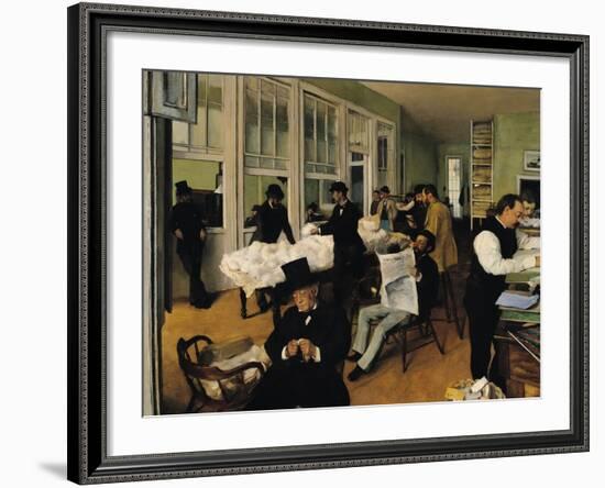 The Cotton Exchange, New Orleans, 1873-Edgar Degas-Framed Giclee Print