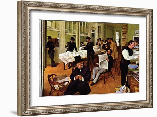 The Cotton Exchange-Edgar Degas-Framed Premium Giclee Print