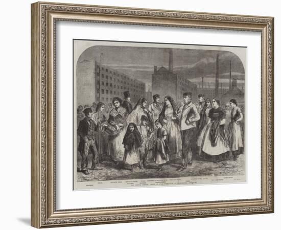 The Cotton Famine, Group of Mill Operatives at Manchester-null-Framed Giclee Print