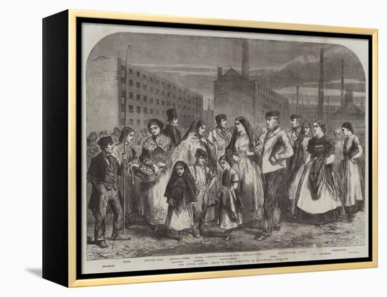 The Cotton Famine, Group of Mill Operatives at Manchester-null-Framed Premier Image Canvas